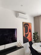 Air conditioning condenser unit on a street